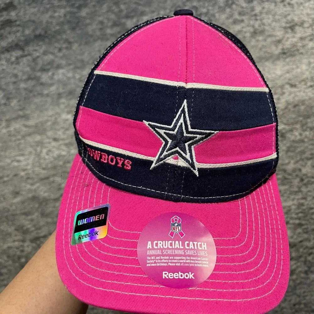 NWT Dallas Cowboys NFL Reebok Breast Cancer Awareness Trucker‎ Hat Snap Back